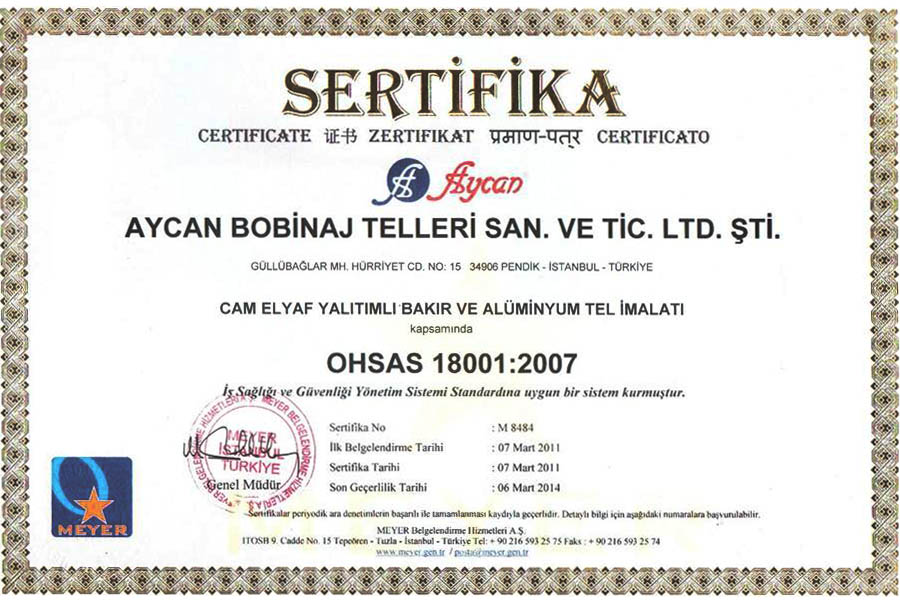 Bobinaj yetkili sertifikası